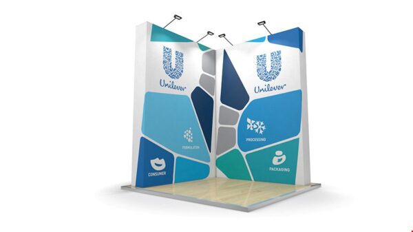 l shaped exhibition booth 2 x 2m